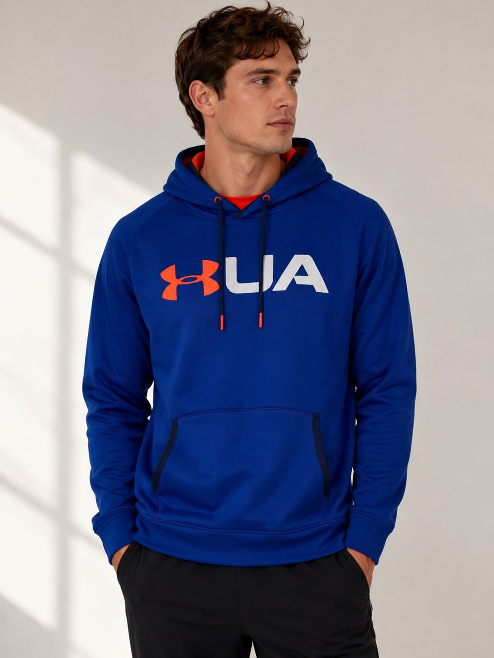 Under Armour Men's Hoodie Size Small Blue Orange Casual Activewear Gym Outdoor
